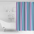 thumbnail image 4 of 54x78 Inch Shower Curtain Decorative Blue Purple Stripe Bathtub Bath Curtains Fabric Waterproof Bathroom Decor Gradient Geometric Vertical Striped Small Stall Shower Curtain Set with 12 Hooks, 4 of 6