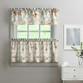 thumbnail image 2 of Rod Pocket Kitchen Curtain Set 3-Piece, 27.5x36 Inch Valance & Tier Drapes, Polyester Pongee Cafe Curtains for Living Room, Bathroom, Farmhouse Rustic Country Window Treatments., 2 of 6