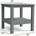 thumbnail image 4 of Adirondack Table Outdoor Side Table 18-inch Double Deck Square HIPS End Table Storage Rack Save Space, 4 of 6