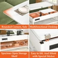 thumbnail image 3 of Homieasy Coffee Table Lift Top with LED Light and Power Outlet, Multi-Function Coffee Table Converts to Dining Table, Center Table with Shelves for Living Room Reception Home Office, White, 3 of 7