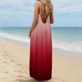 thumbnail image 2 of BOOMNY Women's Backless Cami Dress Spaghetti Strap Cami Lounge House Dresses Gradient Color Flowy Beach Summer Maxi Sundress, 2 of 5