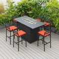 thumbnail image 4 of LeisureMod Patio Bar Stool in Powder-Coated Aluminum Frame with Removable Cushion Low Open-Back Design and Footrest Chelsea Collection in Cherry, 4 of 11