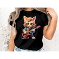 thumbnail image 2 of Cat Kitten Guitar Player T-Shirt Tee, Gift For Music Lover, Guitarist Shirt, Guitar T-Shirt, Music Lover Tee Rocker Rock Lover Tshirt, 2 of 9