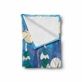 thumbnail image 2 of Winter Soft Flannel Fleece Throw Blanket, Stained Glass Inspired Art with Cold Snowy Weather Village with Smoking Chimneys, Cozy Plush for Indoor and Outdoor Use, 70" x 90", Multicolor, by Ambesonne, 2 of 6