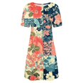 thumbnail image 3 of Summer Flower Dress for Women Casual Short Sleeve Crewneck Tank Dresses Beach Vacation Mini Sundress, 3 of 4