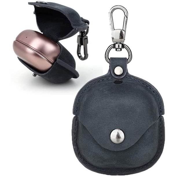 Funda de Cuero Genuino para Galaxy Buds Live, Funda Protectora Portátil a Prueba de Golpes con Llavero Compatible con Accesorios para Auriculares Samsung Galaxy Buds Live 2020 (Azul)-Azul- Sailing Electrónica