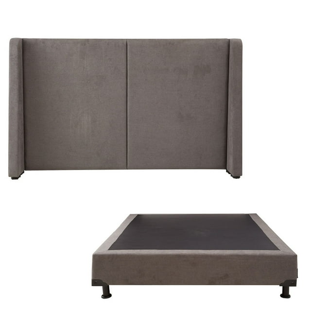 Box Base Cama Individual + Cabecera Milan Gris Oscuro