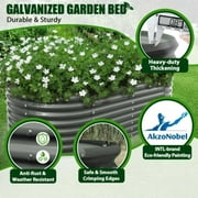Unbranded 72x36x24 inches Galvanized Raised Garden Bed Outdoor,Black Oval