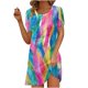thumbnail image 2 of Puntoco Mujer Verano Casual Impreso Playa Manga Corta Cuello Redondo Suelto Tank top Vestido Manga Corta Cuello Redondo Vestido Color L,Regalos Para Mujer Joven, 2 of 5