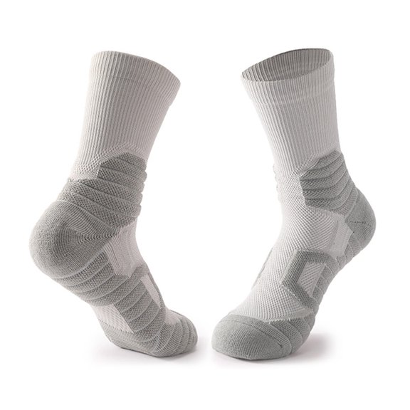 Riecok Sport Socks for Men Lightweight Cushioned Athletic Crew Socks Mid Calf Stretched Soft Cozy Socks for Travel Hiking and Running