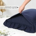 thumbnail image 5 of PiccoCasa Microfiber Ruffle Body Pillowcases with Envelope Navy Blue 20"x48", 5 of 7