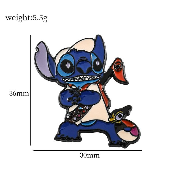 Disney Lilo & Stitch Enamel Pin for Backpacks Badges on Backpack Cartoon Metal Pin Jewelry Clothing Accessories for Kids Decor Gao Jinjia LED