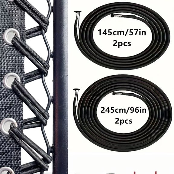 Vruelia 4 Pack Upgraded Black Gravity Chair Replacement Cord Elastic Patio Recliner Replacement Laces Webbing Bungee Repair Cords for Antigravity Garden Lawn Chair Outdoor Sun Loungers DIY