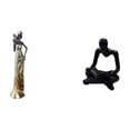 thumbnail image 1 of Figura de mujer africana, estatua de dama tribal africana, figura de pensadora abstracta, adorno de resina, artesanía hecha a mano, ideal para decorac, 1 of 8