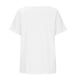 thumbnail image 5 of Blusa superior de lino y algodón con estampado de manga corta y cuello redondo con borlas para mujer Pompotops  hkajfhjk469408, 5 of 5