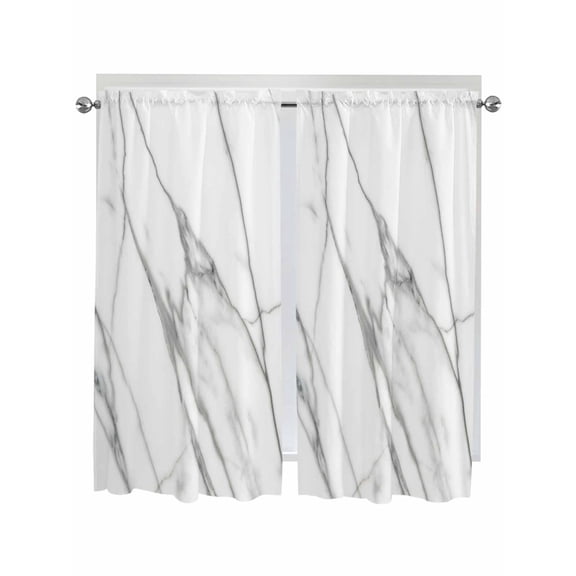 Living Room Curtains 72 Inches length, Marble White Window Treatment Curtain Drapes, Ombre Grey Modern Minimalist Light Filtering Drapes for Bedroom Laundry Room, 52"x72", 2 Panels