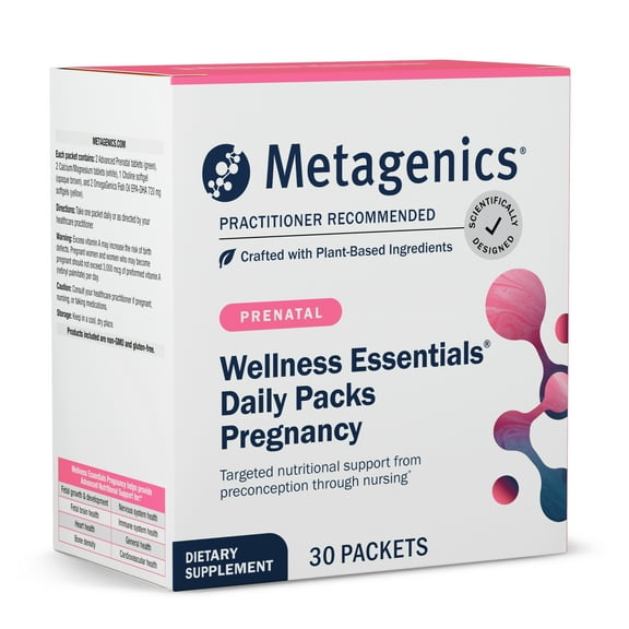 Metagenics Wellness Essentials Pregnancy Daily Packs - Prenatal, Pregnancy & Nursing Support* - With Omega-3 Fatty Acids - Folate & Antioxidants - Multivitamins for Women - 30 Packets