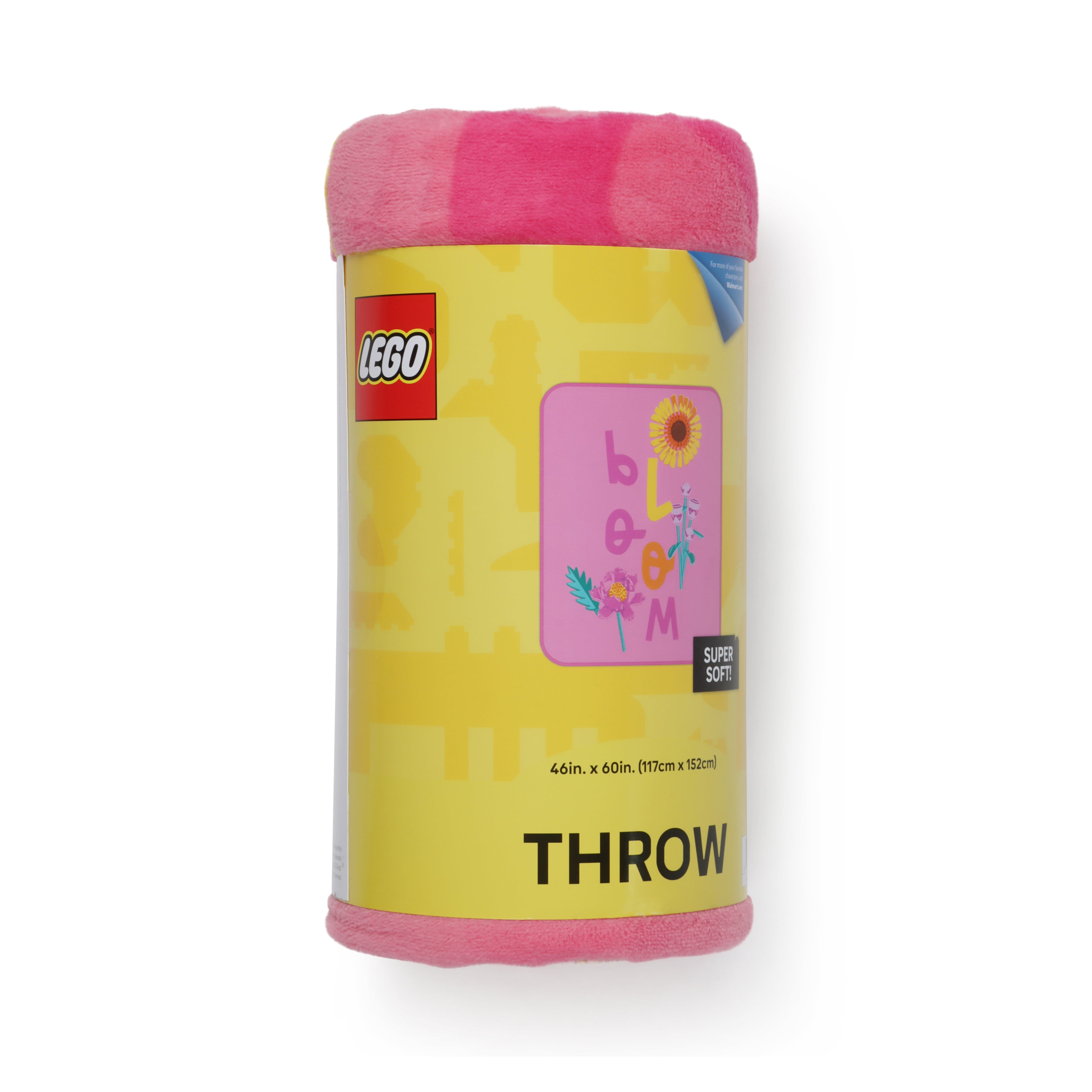 LEGO® Floral(s) Quilted Floral Kids Throw Blanket, Coral Fleece, Pink, 46 x 60, LEGO®