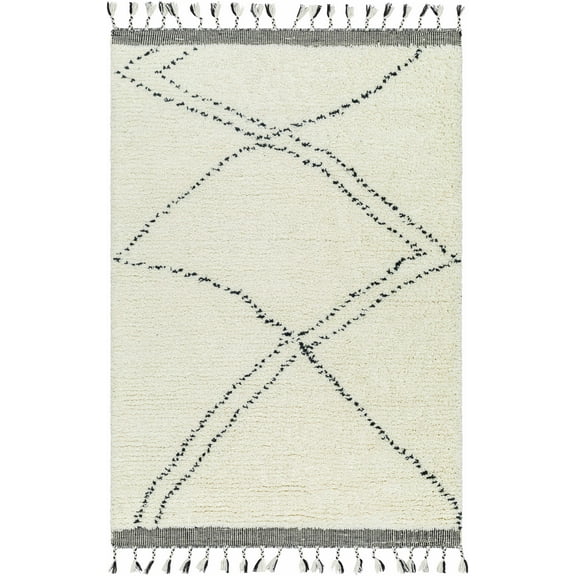 BoutiqueRugs Yumie Bohemian, Transitional Area Rug - Ivory, Charcoal, Slate Gray - 2' x 3'
