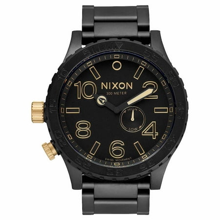 Nixon A0571041 Men's 51-30 Tide Black Dial Black IP Steel Bracelet Lefty Dive Watch
