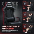 thumbnail image 3 of Homall Gaming Chair Office Chair High Back Racing Computer Chair PU Leather Adjustable Seat Height Swivel Chair Ergonomic Executive Chair with Headrest, Black, 3 of 8