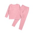 thumbnail image 6 of TiaoBug Kids Boys Girls Thermal Underwear Set Long Sleeve Base Layer Shirt with Leggings Set Loungewear Pink 7-8, 6 of 7