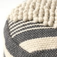 thumbnail image 4 of GDF Studio Villard Boho Handcrafted Fabric Cylinder Pouf, White and Navy Blue, 4 of 7