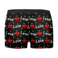 thumbnail image 5 of Men's Boxer Briefs Valentine's Day Heart Print Fashion Stretch Ventilate Cotton Underwear Elastic Waistband Soft Comfortable Trunks Black L, 5 of 5