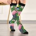 thumbnail image 5 of FORMRS Womens Knee High Socks Casual Long Thick Travel Daily Wear, 1 Pair, Pink Flamingo Pattern, 5 of 6
