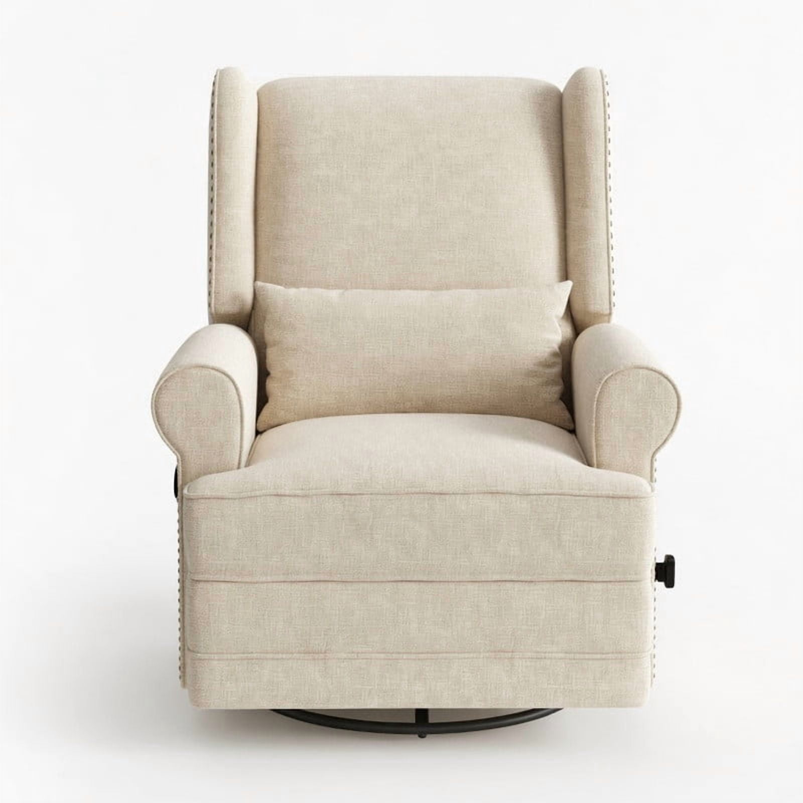 34.25" Extra Wide Swivel Recliner Glider Chair with Rocking, Lounge Chair with Pull-Out Footrest, Waterproof Fabric, Tool-Free Assembly