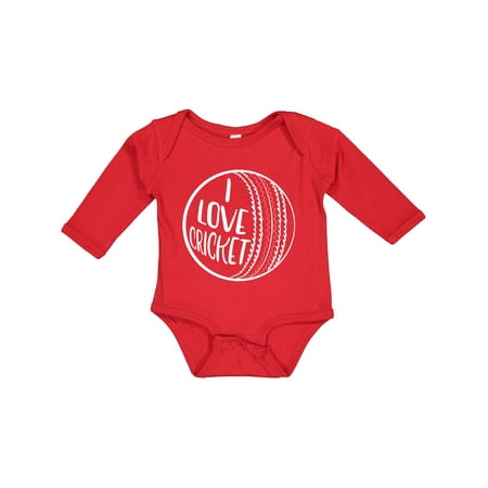 

Inktastic I Love Cricket Cricket Ball Gift Baby Boy or Baby Girl Long Sleeve Bodysuit