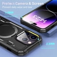 thumbnail image 6 of Phone Case for Apple iPhone 15 (6.1") Tough Shockproof Hybrid with Magnetic Ring Stand Compatible with MagSafe TPU + PC Protective Cover [Black], 6 of 9