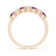 thumbnail image 2 of ANGARA Natural 0.4 Ct. Amethyst with Diamond Non Eternity Stackable Ring in 14K Rose Gold for Women (Ring Size: 12), 2 of 9
