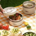 thumbnail image 3 of PENGXIANG 2/3/4Pcs Thermal Bento Lunch Box Portable Leakproof Lunch Container Set Large Capacity Snack Box with Bag Spoon Chopsticks 304 Stainless Steel Thermal Bento Box for Kids Adults, 3 of 8