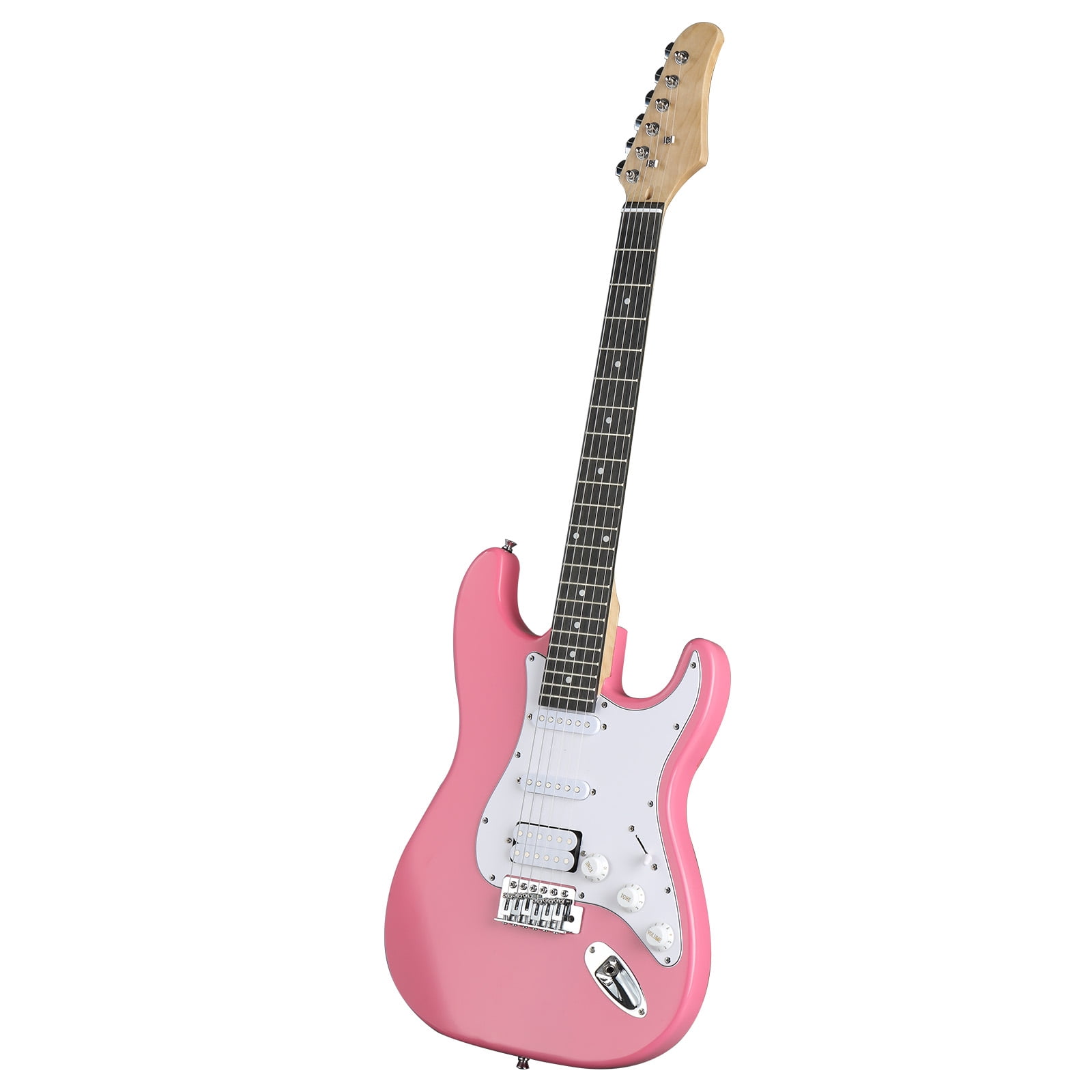 H-S-S Pickup Electric Guitar Kit with 5W AMP Bag Guitar Strap Strings Rose Red