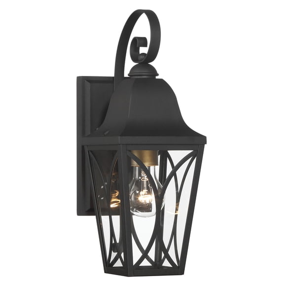 The Great Outdoors 73351 Cardigan 15" Tall Outdoor Wall Sconce - Sand Coal Black / Olden