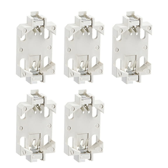 CR2025 CR2016 Horizontal White Coin Button Battery Holder Case 5 Pcs