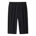 thumbnail image 3 of Betivan Men's Sports Casual Cropped Pants Elastic Waist Zipper Pocket Loose Fit Breathable Lightweight Soft Comfortable Stylish Bottoms for Daily Sports Outing Street Leisure, 3 of 9