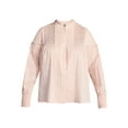 thumbnail image 5 of Terra & Sky Women's Plus Size Lace Inset Blouse with Long Sleeves, Sizes 0X-5X, 5 of 5