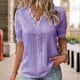 thumbnail image 5 of Camiseta Blusa Blusa informal con manga de burbuja, estilo elegante, camisa de talla grande para mujer, traje de vacaciones Kuymtek Púrpura Xxl para Mujer, 5 of 6