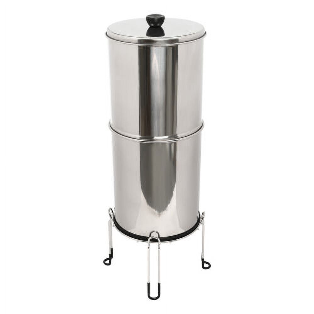2.25 Gallon Stainless-Steel Gravity-fed Water Filter System W/ 2 Washable Filter