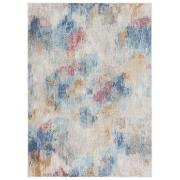 SAFAVIEH Phoenix Arlo Abstract Area Rug, Aqua/Gold Rose, 4'5" x 6'5"