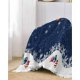 thumbnail image 2 of Christmas Denim Blue Sofa Couch Covers for Dogs, Washable Sofa Throw Cover Single Slipcovers for Armchair with Tassels, Winter White Snowflake Xmas Balls Couch Protector Towel Blanket M 71''x91'', 2 of 8