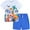 2Pcs Blue dinosaur, variant on WIBACKER 2-7Y Toddler Boy Cotton Summer 2 Piece Outfit Short Sleeve T-Shirt and Shorts Kids Suits Set - Dinosaur