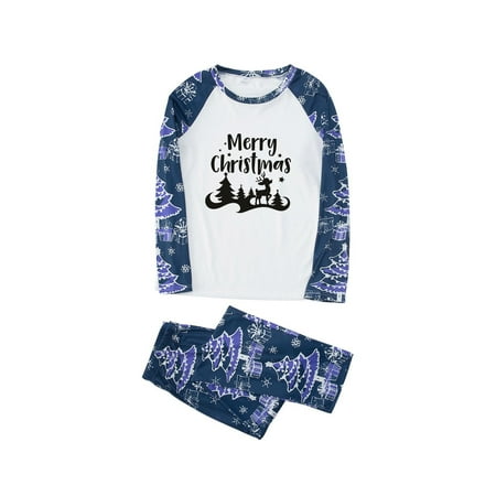 

Fesfesfes PJS Sets Xmas Parent-child Warm Christmas Suit Homewear Pajamas Long-sleeved Trousers Two-piece Set（Mom） Sale on Clearance
