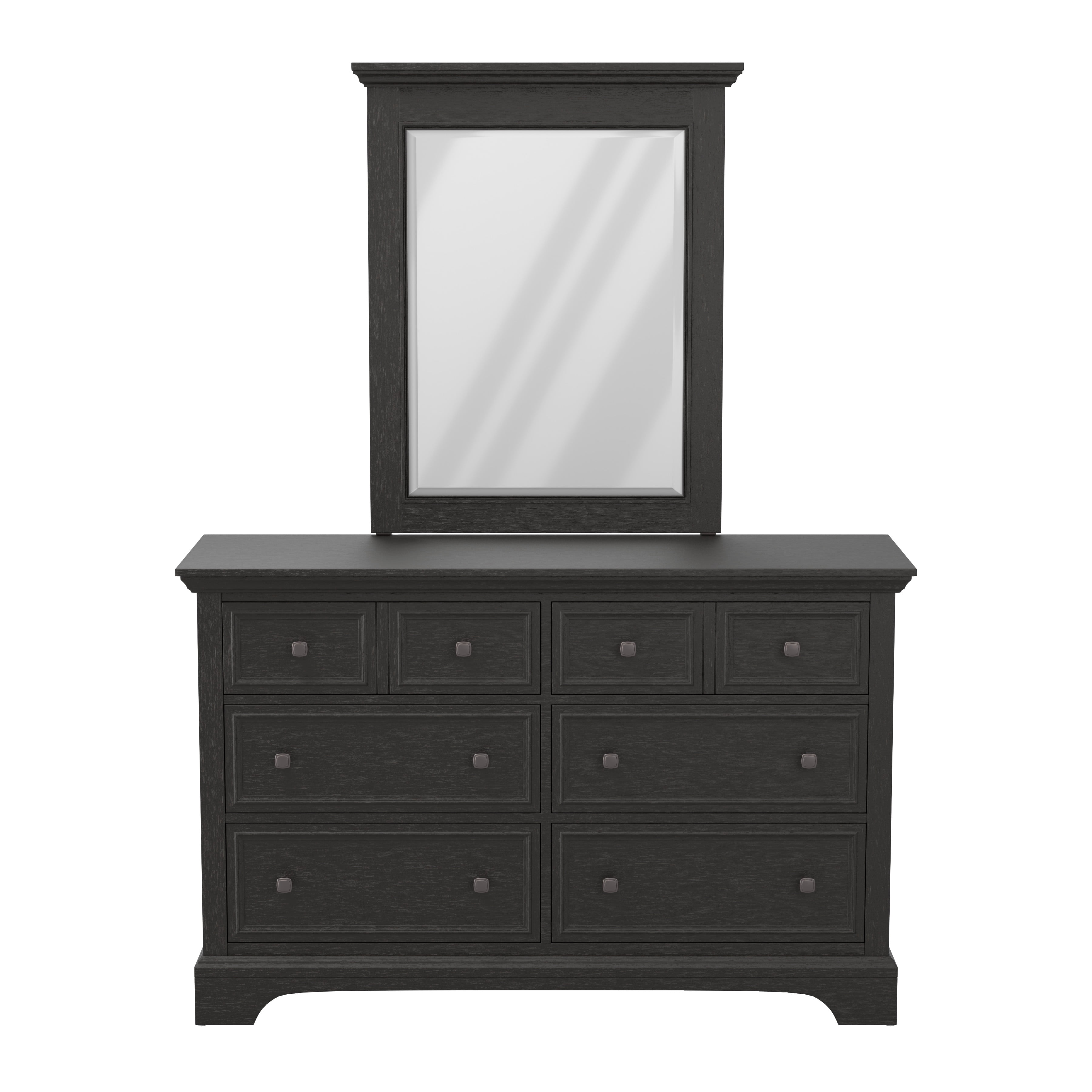 OSP Home Furnishings Farmhouse Basics Mirror in Rustic Black Finish
