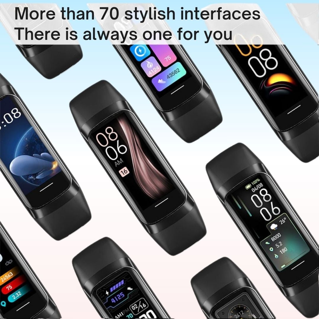 EFFEOKKI Slim Fitness Tracker For Women Men Wrist Watch Amoled Display Screen/25 Sport Modes/Waterproof Pedometer Smart Watch Compatible With Iphone Android Smartphone