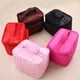 thumbnail image 3 of Neceser de viaje impermeable de gran capacidad con cremallera y diseño de rayas coreanas (rojo rosa), 3 of 5
