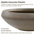 thumbnail image 6 of Concrete Bowl Planter, 23.2 Inch Dia x 8 Inch Height, Succulent Pot with Drain Hole, 21-inch Opening Flowerpot for Herbs, Bonsai, and Shallow-root Plants, Large, Natural Color, 6 of 7