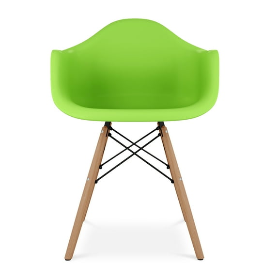 Modholic Eiffel Armchair With Wood Legs, Green